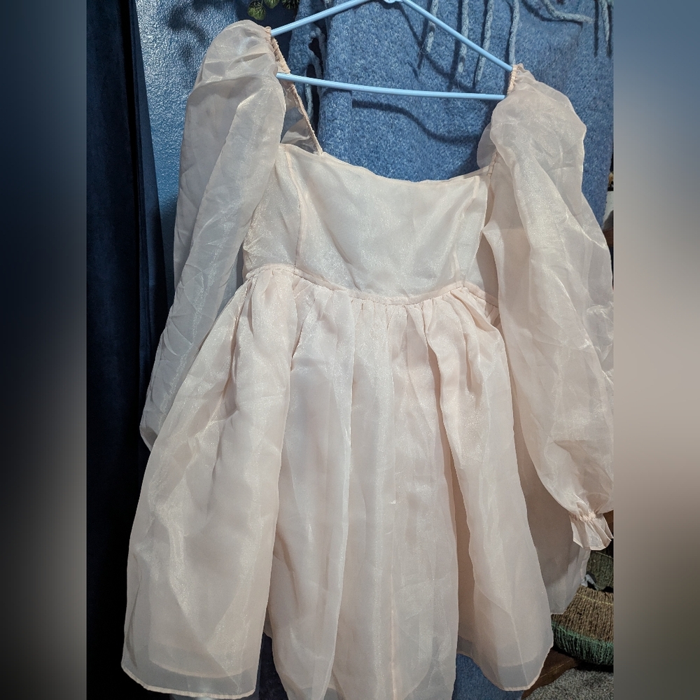 Selkie Pink Puff Sleeve Dress 2X